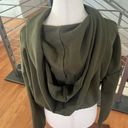 Naked Wardrobe French Terry Crop Hoodie In Olive Green Photo 5