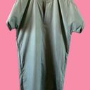 Vince  Split Neck Oversized Poplin Shift Dress XS Green Cotton New retail $289 Photo 1