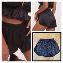 For Love & Lemons  Fleur Jacquard Satin Shorts in Black Photo 1