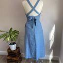 Bohme NWT  Crescent linen blend  Cali Midi Dress in Blue Photo 14