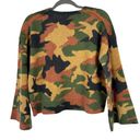 Madewell  Sz XS Women's Cottontail Camo Wide-Sleeve Cropped Sweater Photo 4