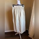 KAY DAY flax linen cream double side slit maxi skirt | small Tan Photo 3