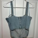 Blue Blush Denim Bustier Top Photo 3