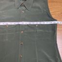 Kathie Lee Collection Vintage  Womens Button Blouse Olive Collared Vest Size M Photo 7