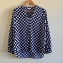 Pleione  Button-Down Top Womens‎ Size Small Moroccan Lattice Blouse Semi Sheer Photo 0