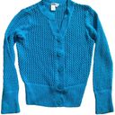 Coldwater Creek  cardigan sweater crochet  blue open see through Size S Photo 5