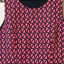 Kaari Blue  Pink & Black Geometric Jacquard Sleeveless Fit & Flare Dress Punk 12 Photo 1