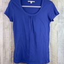 Carolyn Taylor  Size Small Blue Short Cap Sleeves Scoop Neck T-Shirt Tunic Top Photo 3