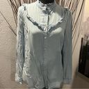 Anthropologie 🍒MAEVE BY ANTHROPOLOGY DENIM LIKE BLOUSE WITH PEARL BUTTONS  SIZE 6🍒 Photo 0