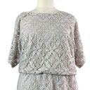 Dress Barn  NEW Blouson Dress Open Stitch Crochet Party Women’s Cream NWT 20W Plus Photo 4