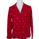 Kate Spade  Polka Dot Pajama Shirt Lounge Shirt Red Long Sleeve Women's Size‎ S Photo 11