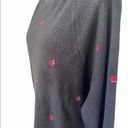 PINK - Victoria's Secret Victoria’s Secret black and red rose fleece sweater Sherpa sweater pullover Photo 2