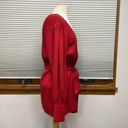 CAbi L //  Red Cabaret Ribbed Wrap Belted Cardigan Sweater Photo 3