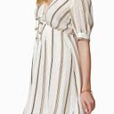 Jessica Simpson Women’s Striped V-Neck Puff Sleeve Mini Dress Photo 1