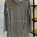 Max Studio  Weekend Grey & White Strip Cowl Neck Oversized Cozy‎ Sweater Photo 0