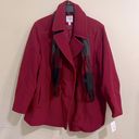 Croft & Barrow NEW  Holiday Red Double Breasted Wool Blend Coat 3X w/Scarf Festivus Photo 0