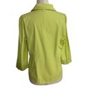 Christopher & Banks  Women Sz Small Petite Green Shirt Collar Tie Front (16-238P) Photo 3