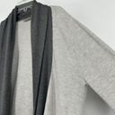Evolution  By Cyrus Open Front Cardigan Gray Color Block Ribbed Neutral Size M Photo 3