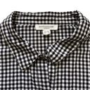 BeachLunchLounge  Blouse Top Black White Gingham Button Front Bell Sleeve Top XL Photo 8