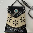 Black & Tan Turquoise Boho Chic Fringe Versatile Crossbody Bag Satchel Western Photo 3