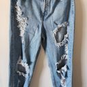 Vibrant super distressed skinny jeans style #P1378 size 3 waist 13.5" Photo 4