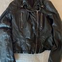 Free People Black Leather Jacket Photo 3