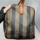 Fendi Vintage  Huge Pequin Stripe & Cognac Leather Duffel/Weekender Bag Photo 10
