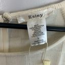 Esley NWT  Cream and Black Faux Leather Long Sleeve Sweater Dress Size Large Photo 4