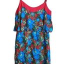 Red Camel  mini dress - Medium - adjustable spaghetti strap- colorful floral Photo 0