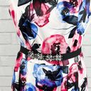 Carmen Marc Valvo Luxe by  Floral Belted Dress Size 10 Photo 3