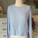 True Craft Baby Blue like new Sweater Lightweight Acrylic Comfy Womens Medium Cropped Photo 12