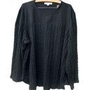 Suzanne Betro Weekend by  size 4X cable knit sweater in black. Photo 0