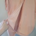 Harper  Peach Open Back Short Sleeve Linen Blend Button-Up Photo 3