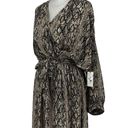 Brochu Walker  Olivia Snake Print Blouson Midi-Dress in Metallic Python Photo 6