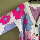 Pink Lily  Women’s Pink Purple Floral Cardigan Sweater Small Photo 3