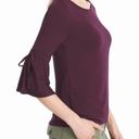 White House | Black Market  Wine Burgundy Tie - Sleeve Dressy Top SZ M Photo 7