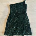 Midnight Doll Mini Green Sequin Velvet Dress Photo 2