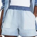 Bermuda Closed Elastic Waistband Laila  Pull On Shorts Denim Blue Women's Large Photo 0