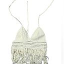 White Crochet Fringe Bohemian Top Women’s Size Small Photo 0