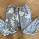 Frame  - Tie-Dye Sweatpants in Bleach Grey and White Photo 1