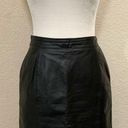 Pelle Cuir Vintage 80s Black Goth Leather Pencil Skirt Size 10 Photo 0