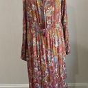 Knox Rose  Floral Long Dusty Rose Sleeve Bohemian Midi Dress Size Large Photo 0