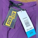 Ali & Kris Women's Roll Tab Blouse Plum Size 2XL NWT Photo 1