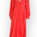 Kimberly  Goldson Lesli Clip Dot Long Sleeve Maxi Dress Women's Small Coral NWT Photo 2
