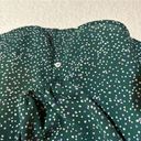 West Kei  Green Long Sleeve Button Down Speckled Flowy Blouse Size Small Photo 9