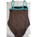 La Blanca  by Rod Beattic Size 14 One Piece Bathing Suit Brown with Blue Straps Photo 1