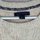 Tommy Hilfiger  neutral chunky knit crewneck sweater women’s size medium Photo 3