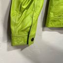 Nine West  Apple Lime Green 100% Leather Trucker Jacket Womens Size: 8 Photo 2