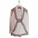 CAbi  Sweater Shadow Circle Gray Shawl Collar Chunky Knit Open Cardigan Sz Medium Photo 7