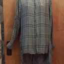 Max Studio Black & White Plaid  Button Down Shirt Size Large Photo 0